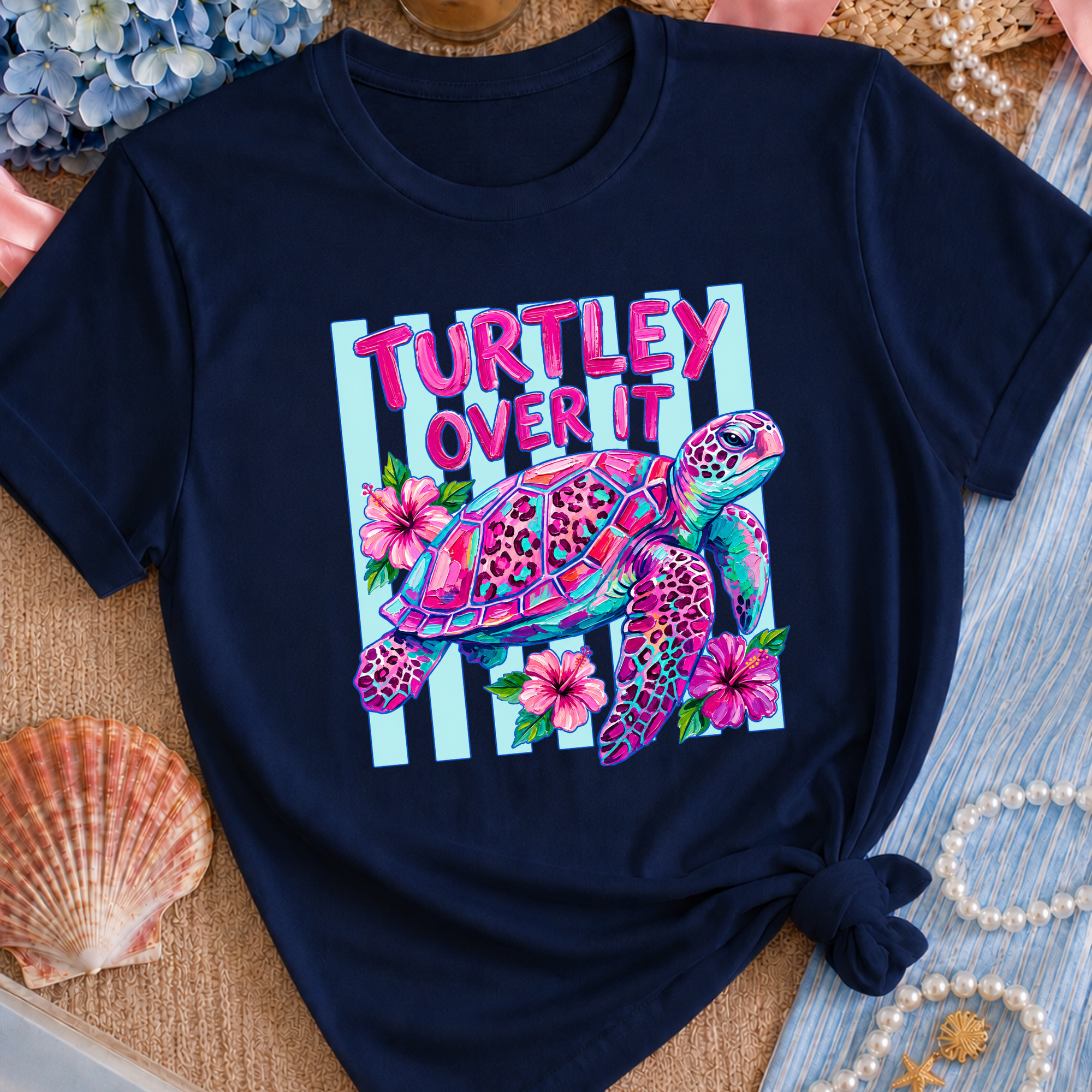 Turtley Over It Coastal Crewneck