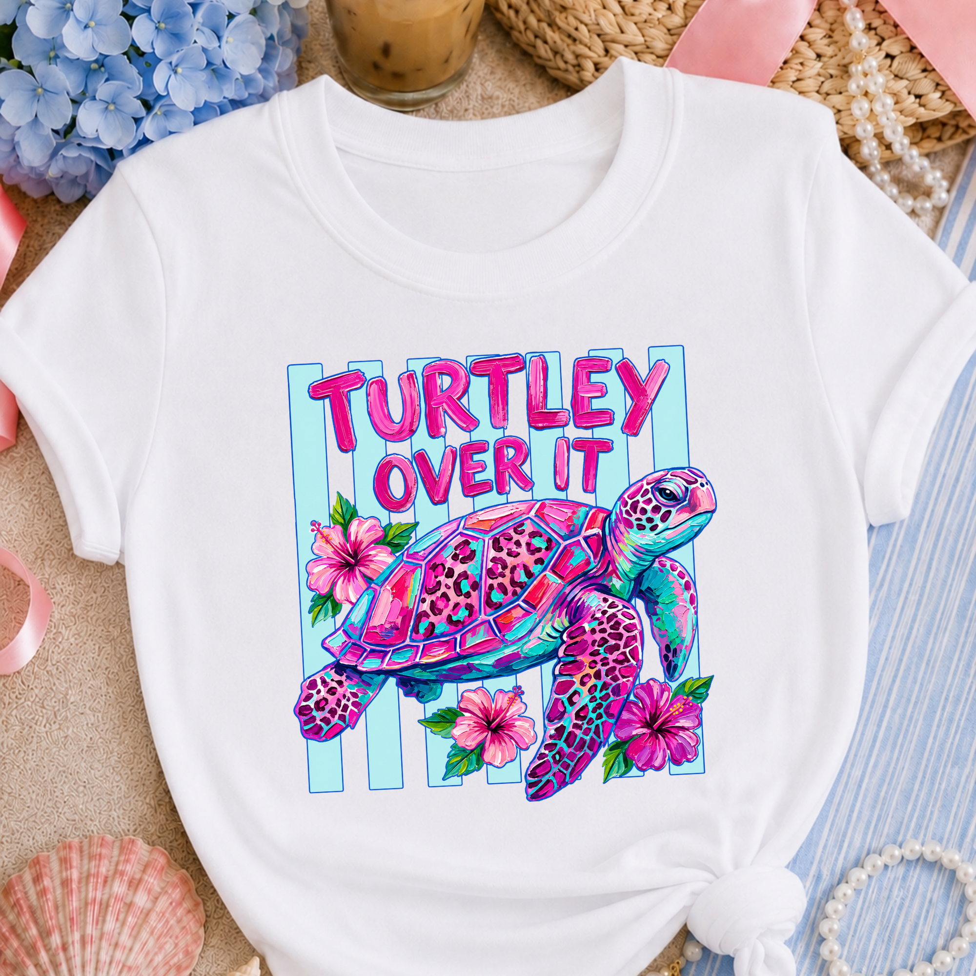 Turtley Over It Coastal Crewneck